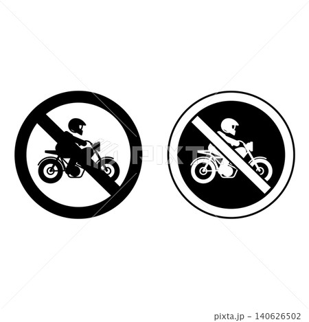 No Motorcycles Sign. Vector Icon. Prohibitory Road Sign No Motorcycles Sign. Vector Icon. Prohibitory Road Sign 140626502