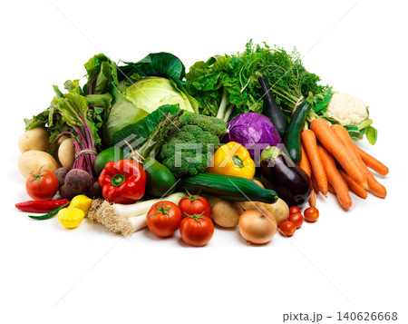 Agriculture, groceries and vegetables in studio for healthy diet, organic food and fresh produce. Harvest, nutrition and pile of natural products for vegan lifestyle, sustainability and wellness Agriculture, groceries and vegetables in studio for healthy diet, organic food and fresh produce. Harvest, nutrition and pile of natural products for vegan lifestyle, sustainability and wellness 140626668