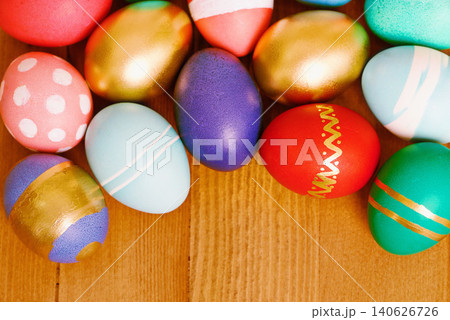 Easter, egg and pattern decoration for holiday season with sweet presents or festive vacation, present or dessert. Shell, handicraft and traditional candy for break in Canada, chocolate or sweets Easter, egg and pattern decoration for holiday season with sweet presents or festive vacation, present or dessert. Shell, handicraft and traditional candy for break in Canada, chocolate or sweets 140626726