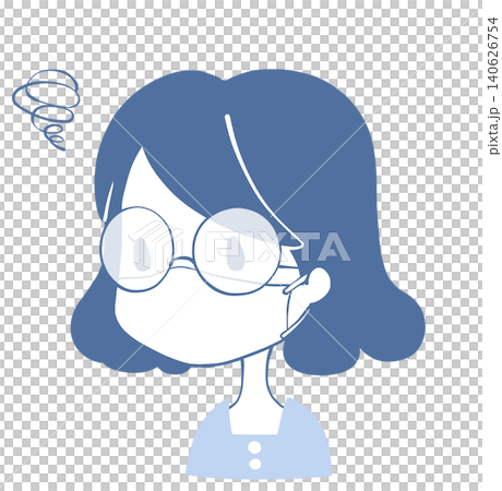 An illustration of a woman wearing a mask and glasses; her glasses are fogging up. An illustration of a woman wearing a mask and glasses; her glasses are fogging up. 140626754