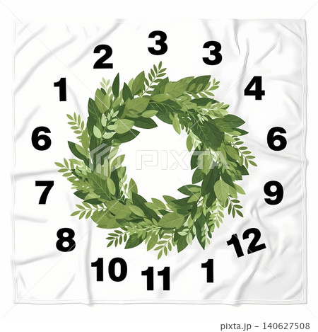Printed Baby Milestone Blanket with Leaf Wreath Printed Baby Milestone Blanket with Leaf Wreath 140627508