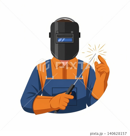 Welder Holding Welding Rod Welder Holding Welding Rod 140628157