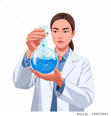 Environmental Chemist Observing Flask Environmental Chemist Observing Flask 140628667