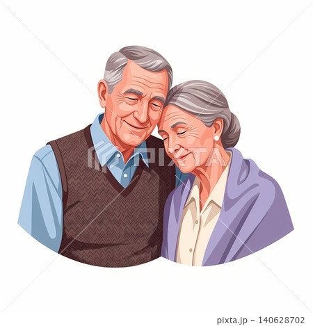 Elderly Couple Timeless Devotion Hug Flat Vector Illustration Elderly Couple Timeless Devotion Hug Flat Vector Illustration 140628702