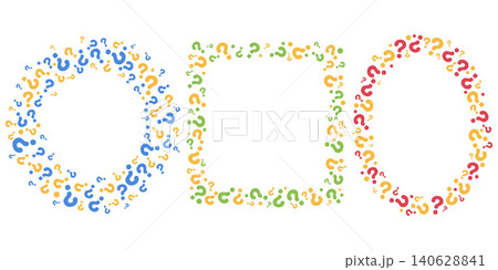 Question mark frame with pattern of icons. Quiz and FAQ poster design and survey template. Vector abstract elements for trivia game Question mark frame with pattern of icons. Quiz and FAQ poster design and survey template. Vector abstract elements for trivia game 140628841