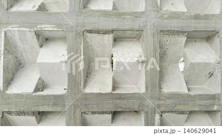 Modern concrete breeze block wall texture background Modern concrete breeze block wall texture background 140629041