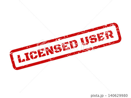Digital red grunge stamp graphic with the phrase licensed user, denoting permission for product or software use Digital red grunge stamp graphic with the phrase licensed user, denoting permission for product or software use 140629980