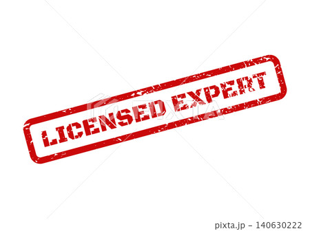 Grunge styled red rectangular stamp displaying the text Licensed Expert as a professional skill certification Grunge styled red rectangular stamp displaying the text Licensed Expert as a professional skill certification 140630222