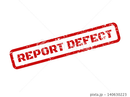 Grunge textured rectangular rubber stamp featuring the urgent message Report Defect, useful for quality assurance documentation Grunge textured rectangular rubber stamp featuring the urgent message Report Defect, useful for quality assurance documentation 140630223