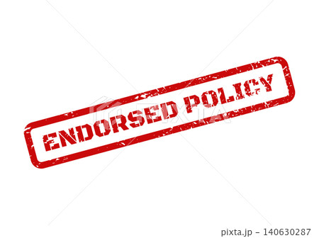 Grungy red stamp symbol with text endorsed policy for official document marking Grungy red stamp symbol with text endorsed policy for official document marking 140630287