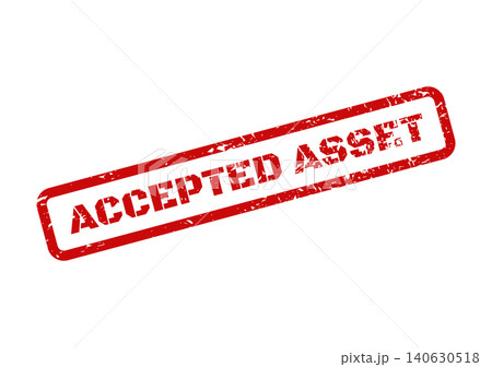 Accepted asset stamp in red color Accepted asset stamp in red color 140630518