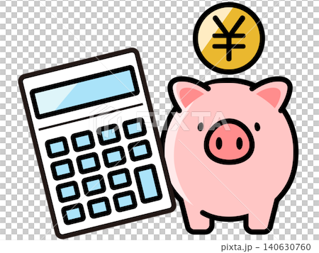 Cute piggy bank and yen coin Cute piggy bank and yen coin 140630760