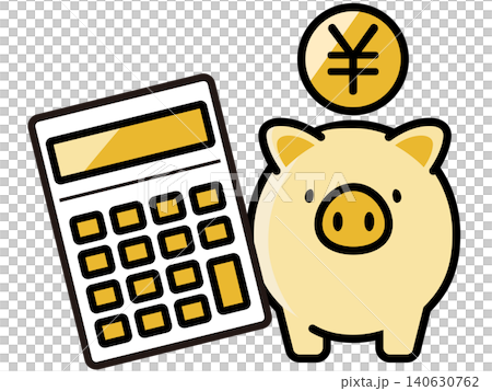 Cute piggy bank and yen coin Cute piggy bank and yen coin 140630762