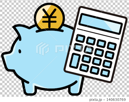 Cute piggy bank and yen coin Cute piggy bank and yen coin 140630769