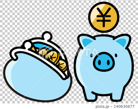 Cute piggy bank and yen coin Cute piggy bank and yen coin 140630877