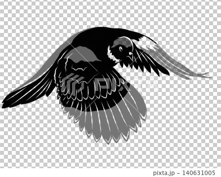鳩の飛翔シルエット 切り絵風のシンプルなモノクロイラスト 鳩の飛翔シルエット 切り絵風のシンプルなモノクロイラスト 140631005