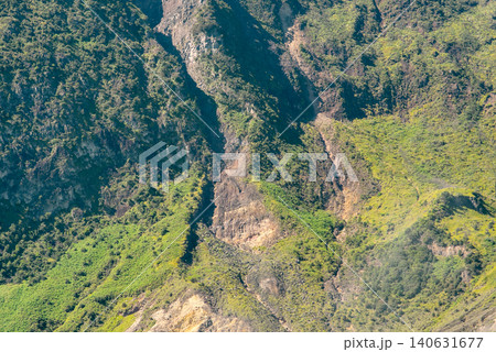 aerial view of a mountain road in the forest aerial view of a mountain road in the forest 140631677