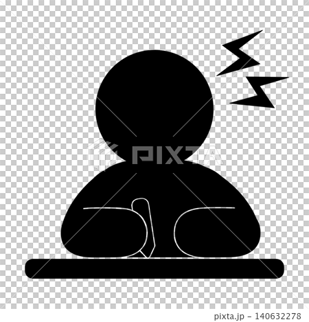 A pictogram of a person studying with determination. A pictogram of a person studying with determination. 140632278