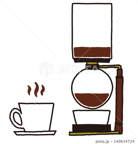 ピクトグラム風コーヒーサイフォン 140634724
