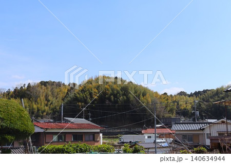 植林されて美しかった山には竹藪が広がり、荒廃が進む 140634944