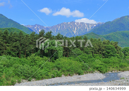 梅雨晴れの北アルプス後立山連峰 梅雨晴れの北アルプス後立山連峰 140634999