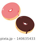 ストロベリーとチョコレートのドーナツのイラスト 140635433