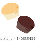 プレーンとチョコレートのカップケーキ（マフィン）のイラスト 140635434