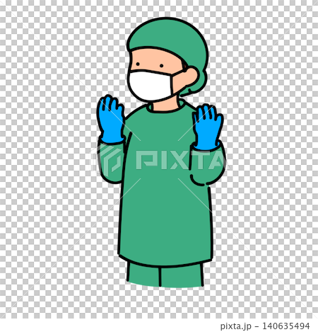 Doctor in surgical scrubs in the operating room (color) Doctor in surgical scrubs in the operating room (color) 140635494
