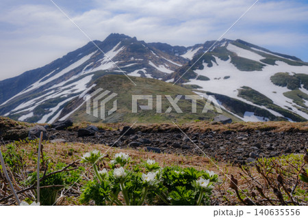 残雪の鳥海山 140635556
