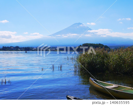 河口湖大石公園からの富士山 河口湖大石公園からの富士山 140635595
