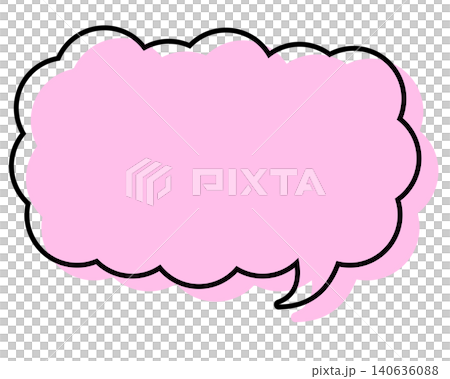 A simple speech bubble with misaligned lines, a long, thin cloud shape A simple speech bubble with misaligned lines, a long, thin cloud shape 140636088