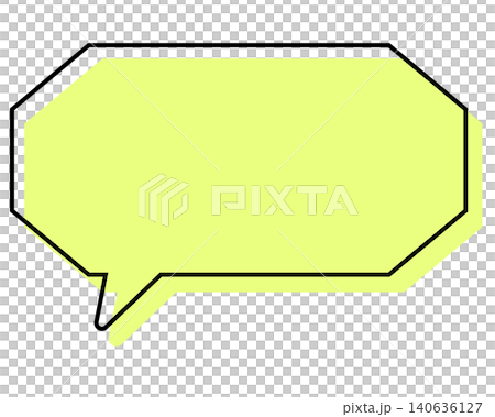 A simple, misaligned speech bubble in a long, octagonal shape A simple, misaligned speech bubble in a long, octagonal shape 140636127