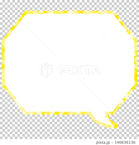 Stained glass style speech bubble, triangular pattern, octagonal shape with corners Stained glass style speech bubble, triangular pattern, octagonal shape with corners 140636136