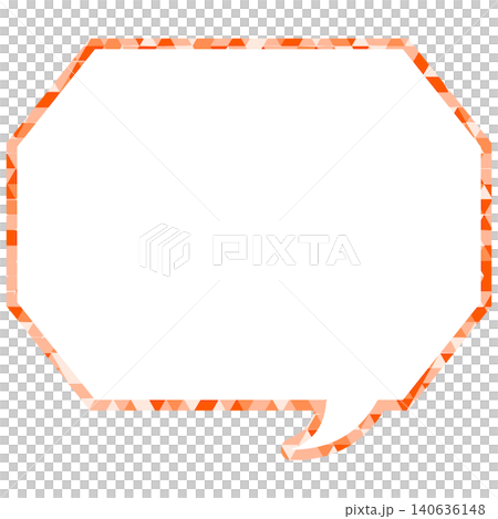 Stained glass style speech bubble, triangular pattern, octagonal shape with corners Stained glass style speech bubble, triangular pattern, octagonal shape with corners 140636148