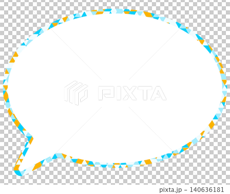 Stained glass style speech bubble, triangular pattern, round shape Stained glass style speech bubble, triangular pattern, round shape 140636181