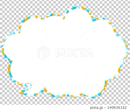 Stained glass style speech bubble, triangular pattern, rounded cloud shape Stained glass style speech bubble, triangular pattern, rounded cloud shape 140636182