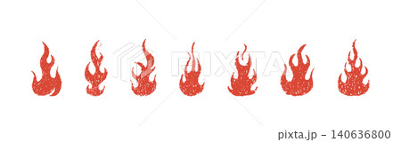 Crayon fire illustration. Flames and brush doodle texture. Wax scribble shape or sticker. Tattoo abstract shape Crayon fire illustration. Flames and brush doodle texture. Wax scribble shape or sticker. Tattoo abstract shape 140636800