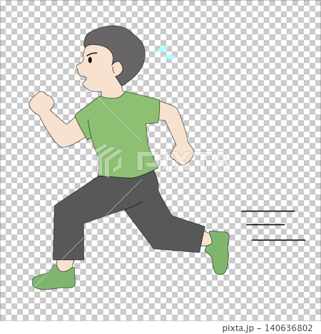 ジョギングをする男性のシンプルなイラスト ジョギングをする男性のシンプルなイラスト 140636802