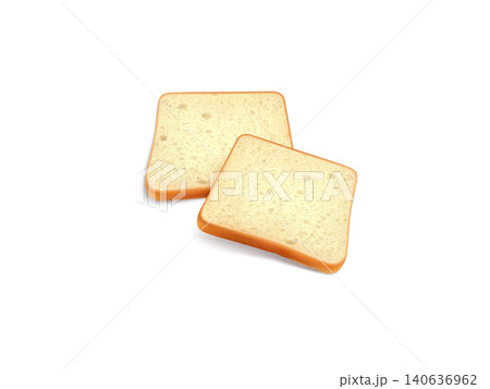 Slice of white bread isolated on transparent background Slice of white bread isolated on transparent background 140636962