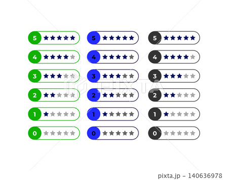 star rating elements. Concept for rating services and amenities, including hotels, taxis, restaurants 140636978