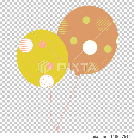 Yellow and terracotta balloons Yellow and terracotta balloons 140637646