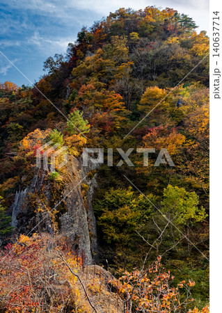 紅葉の西上州・黒滝山五老峰への岩稜 140637714