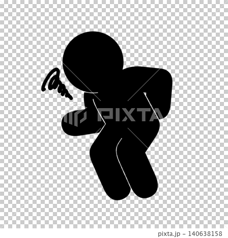Pictogram of a person suffering from back pain Pictogram of a person suffering from back pain 140638158