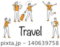旅行する人たちのイラストセット 140639758