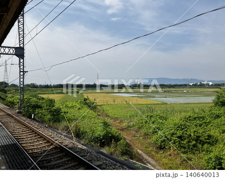 近鉄線「平端駅」から見える田園風景 近鉄線「平端駅」から見える田園風景 140640013