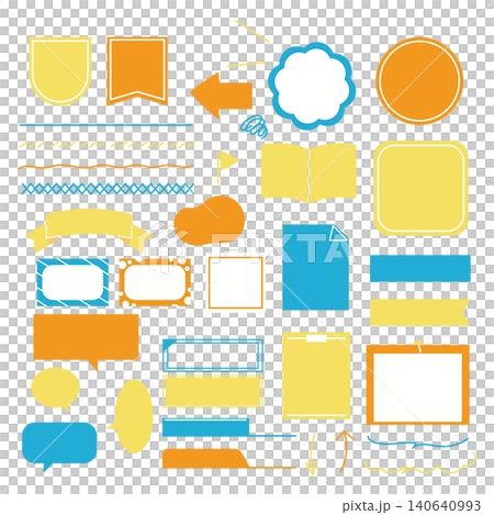 Simple decorative material set [Orange, Yellow, Blue] 140640993