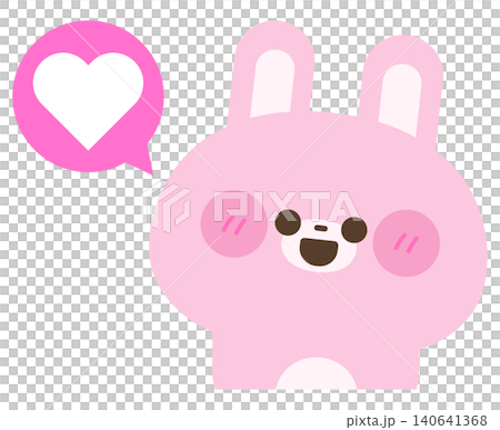 對話框和兔子(心形) 對話框和兔子(心形) 140641368