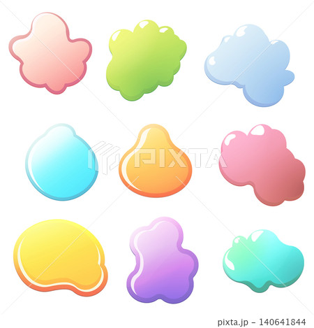 Fluid graphic shape element design vector background or liquid gradient abstract geometric modern splash halftone wavy set for text copy space, idea of curvy backdrop for flyer or brochure 140641844