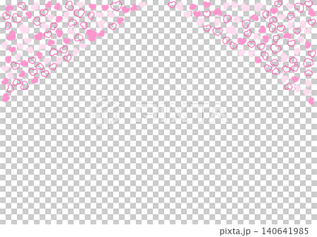 Heart pattern background Pink 3-color border and solid color heart Heart pattern background Pink 3-color border and solid color heart 140641985