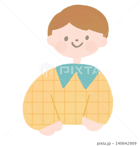 北欧テイストのパステルカラーの手描きのショートカットの女の人 北欧テイストのパステルカラーの手描きのショートカットの女の人 140642909